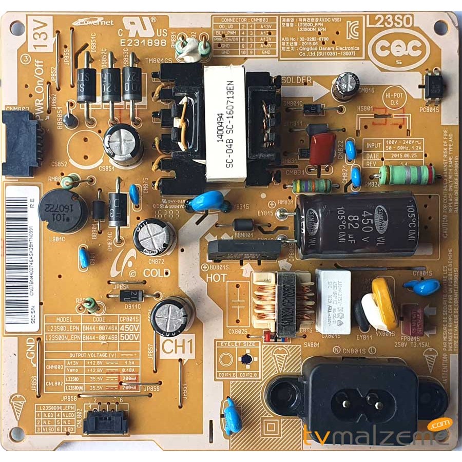SAMSUNG, T24D310ES ,BN44-00746A ,L23S0D_EPN ,POWER BOARD ,BESLEME KARTI